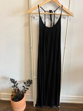 UO Black Nevra Knit Low-Back Midi Dress